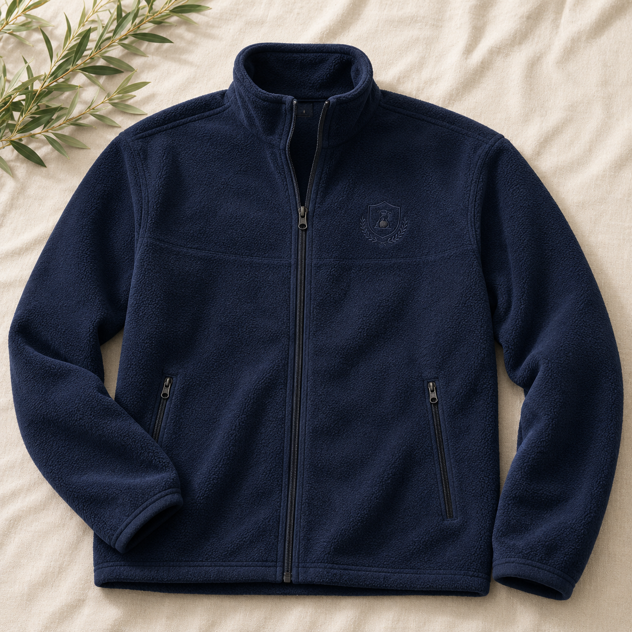 Custom fleece work jacket with logo