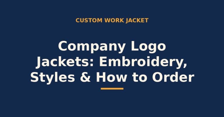 Company logo jackets — embroidery, styles and how to order