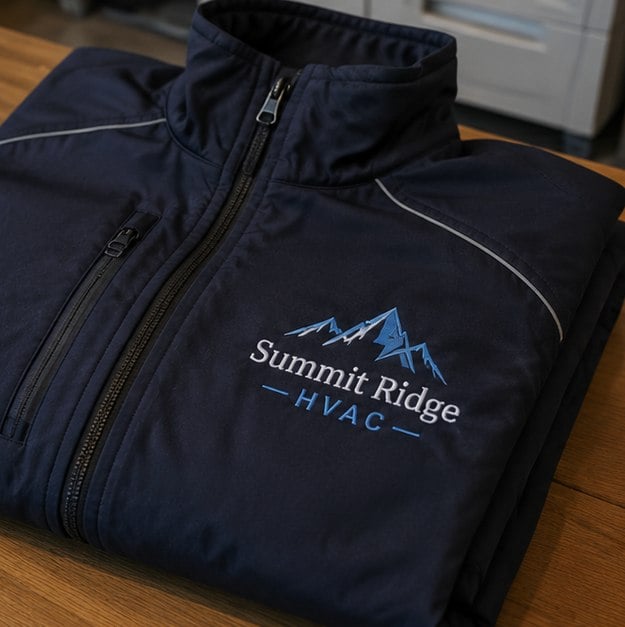 Custom company jackets — customer photo