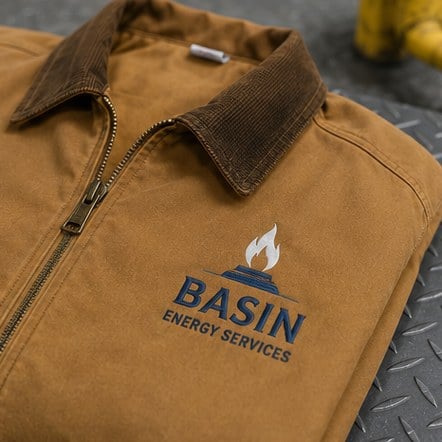 Custom work jackets for oil, gas and energy crews