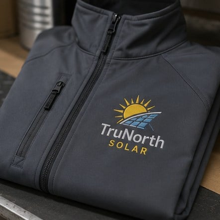 Embroidered work jackets with company logo